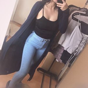 Long Navy Cardigan
